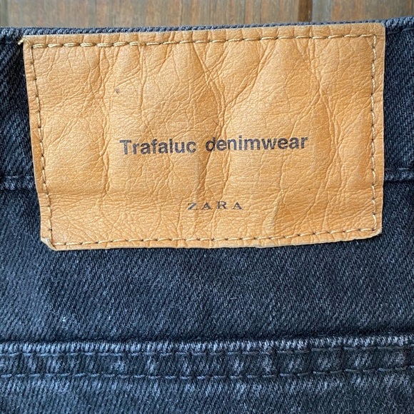 Zara Trafaluc Denimwear Mom Rigid High Rise Black Jeans Size 8 - Picture 8 of 9